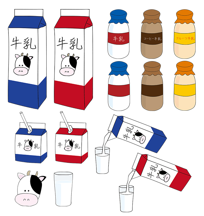 6月1日は牛乳の日 牛乳のイラスト素材セット 特集 デジナーレカフェ